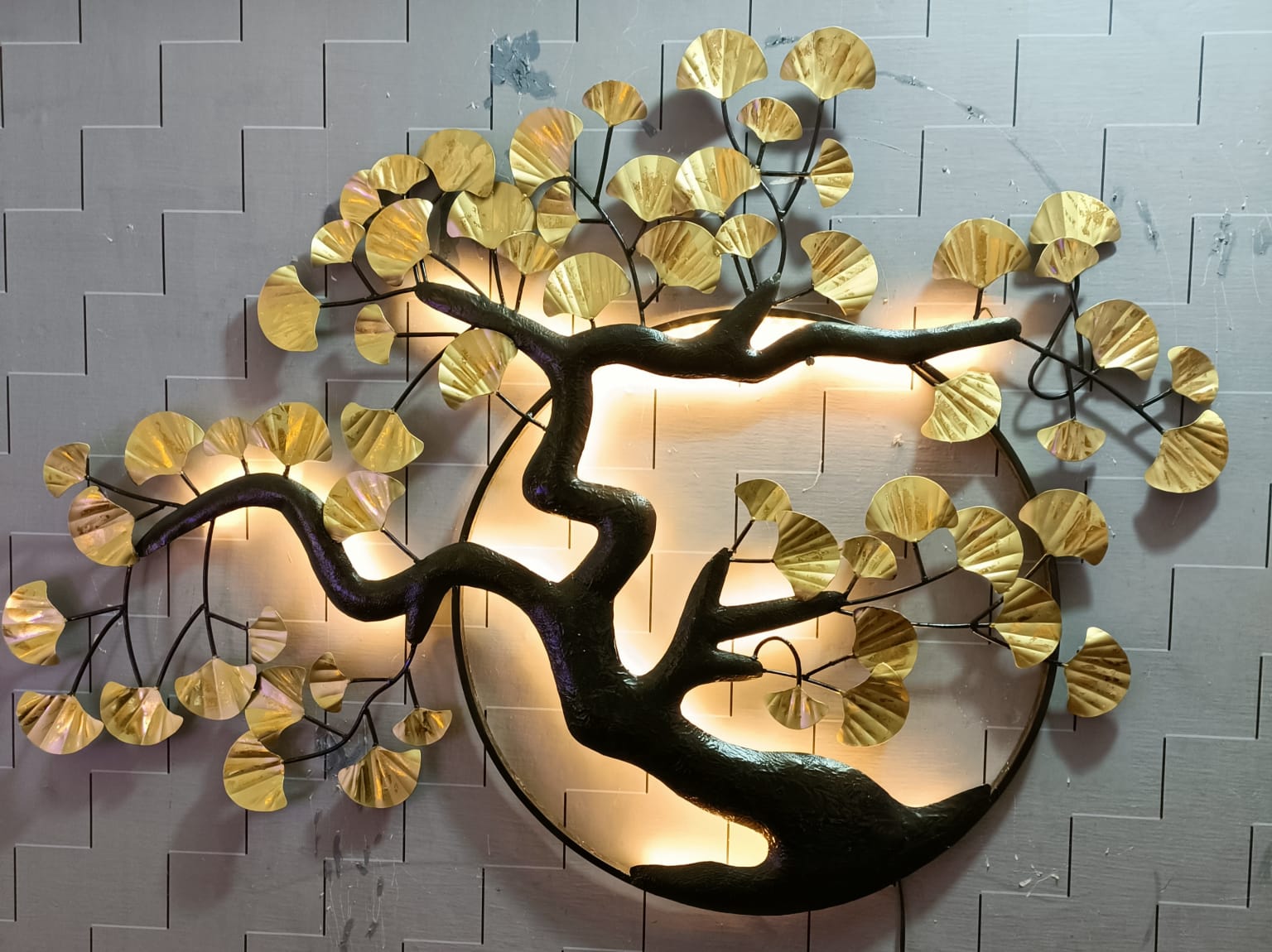 Metal Tree Wall Hanging Decor With LED Light, Wall Decor Tree With