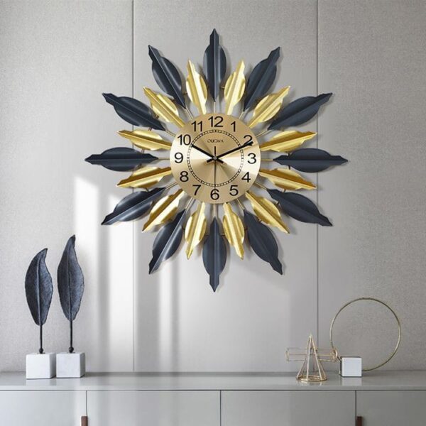 metal, designer, trendy black and golden color beautiful big clock