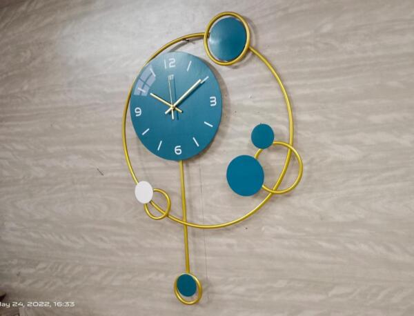 Blue metal Clock
