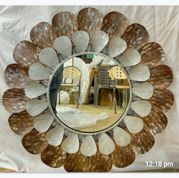 Metal framed mirror