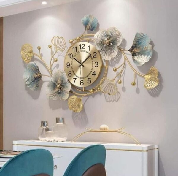 attractive wall clock, golden clock , trendy designs to decor home by madhuram handicrafts