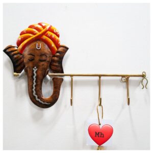 ganesha hook metal strips with 5 hooks by madhuram handicrafts
