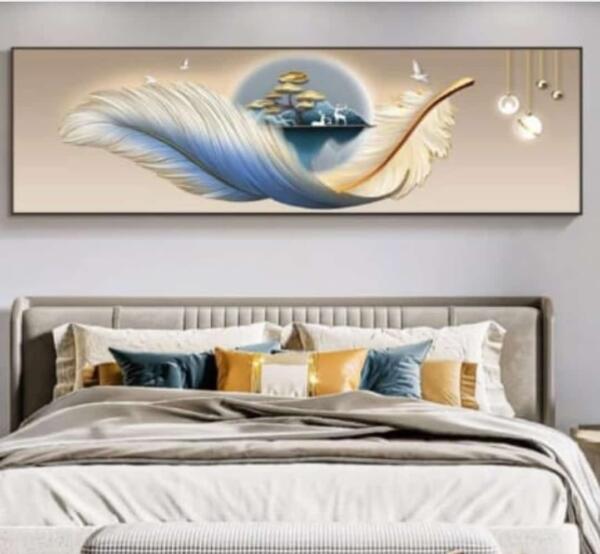 long wall art, crystal wall art, crystal painting, wall arts for ling and bedroom