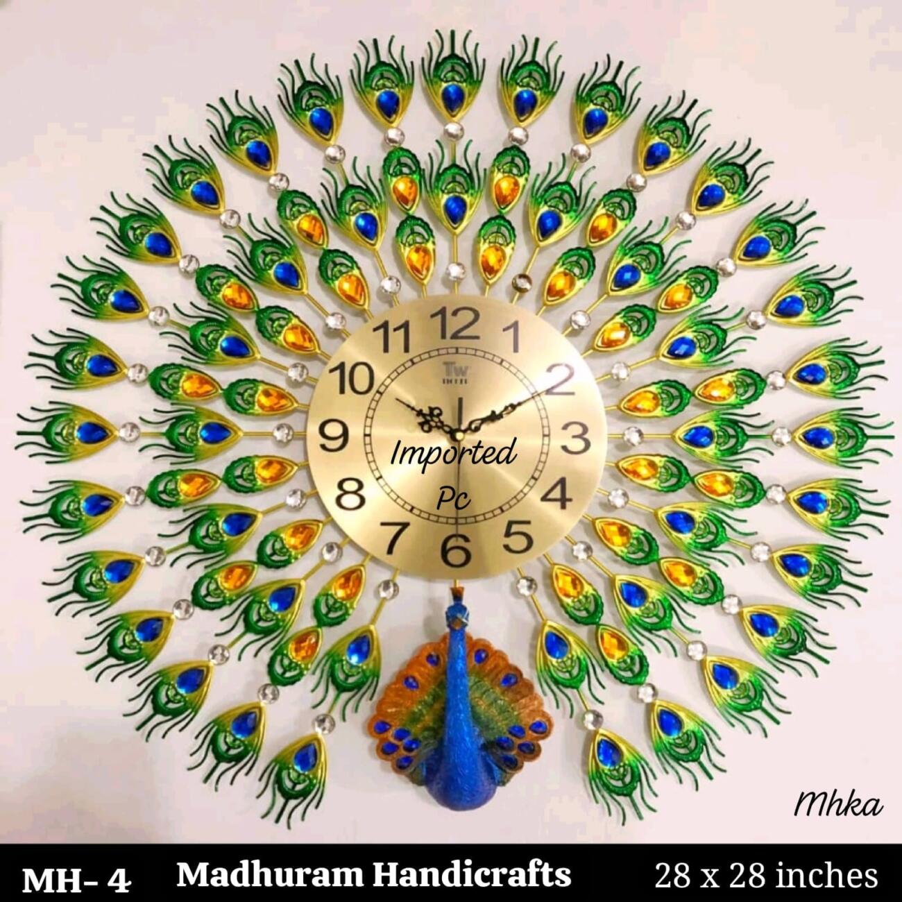 Madhuram designer clock collection, imported Peacock Clock