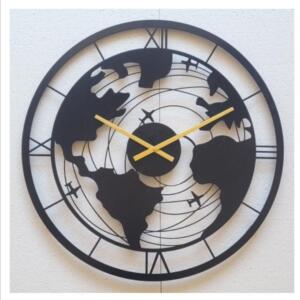 world map clock, metal clock, round antique clock