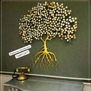Metal Golden Coin Tree wall art by madhuram